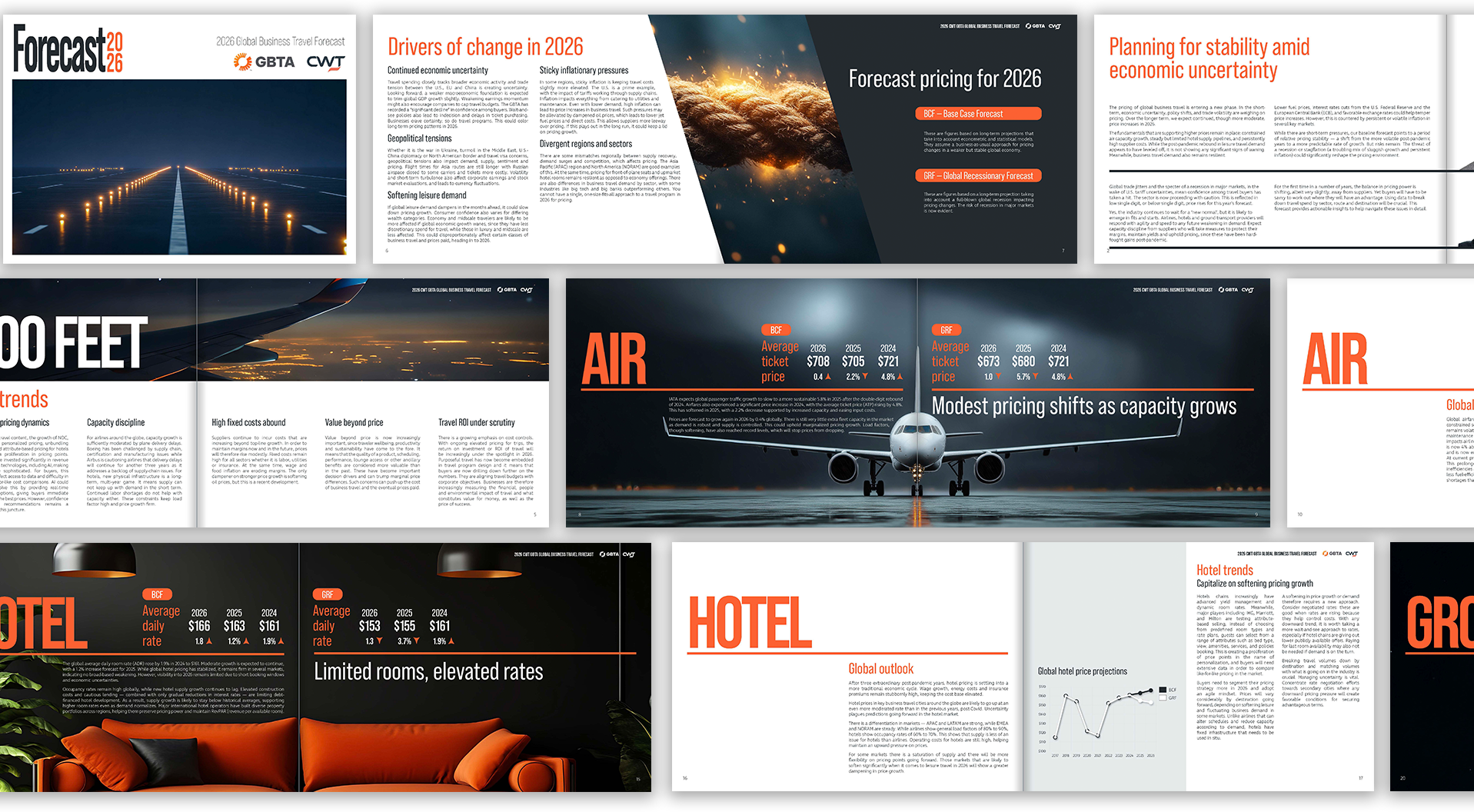 CWT GBTA Global Business Travel Forecast 2026 magazine spread